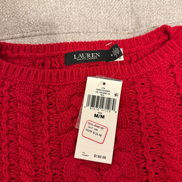 Ralph Lauren Cable-Knit Sweater in Holiday Red - Picture 2 of 5